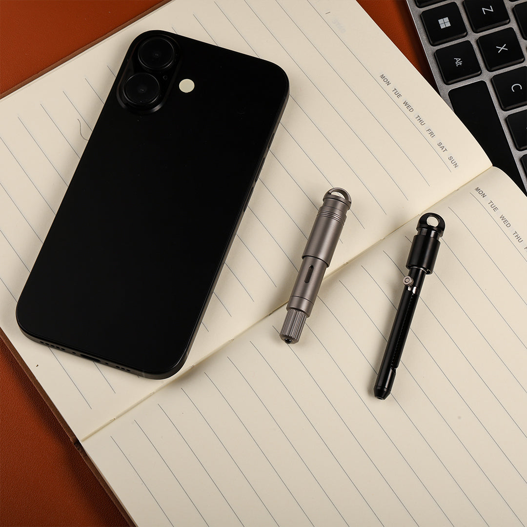 Titanium EDC Keychain Duo – Quick-Release Toothpick & Mini Pen Knife Bundle