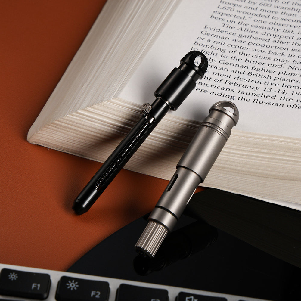 Titanium EDC Keychain Duo – Quick-Release Toothpick & Mini Pen Knife Bundle
