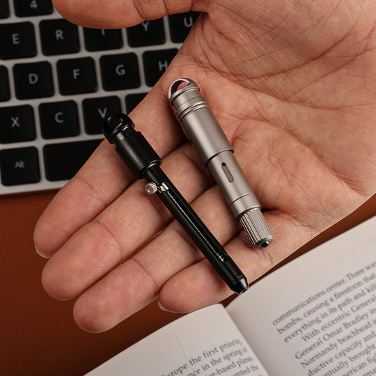 Titanium EDC Keychain Duo – Quick-Release Toothpick & Mini Pen Knife Bundle