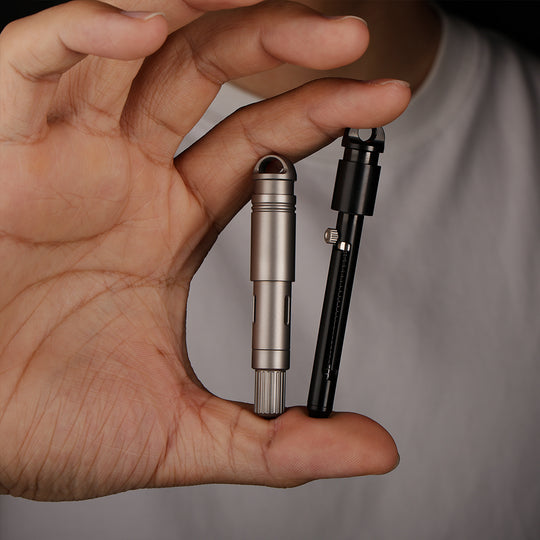 Titanium EDC Keychain Duo – Quick-Release Toothpick & Mini Pen Knife Bundle