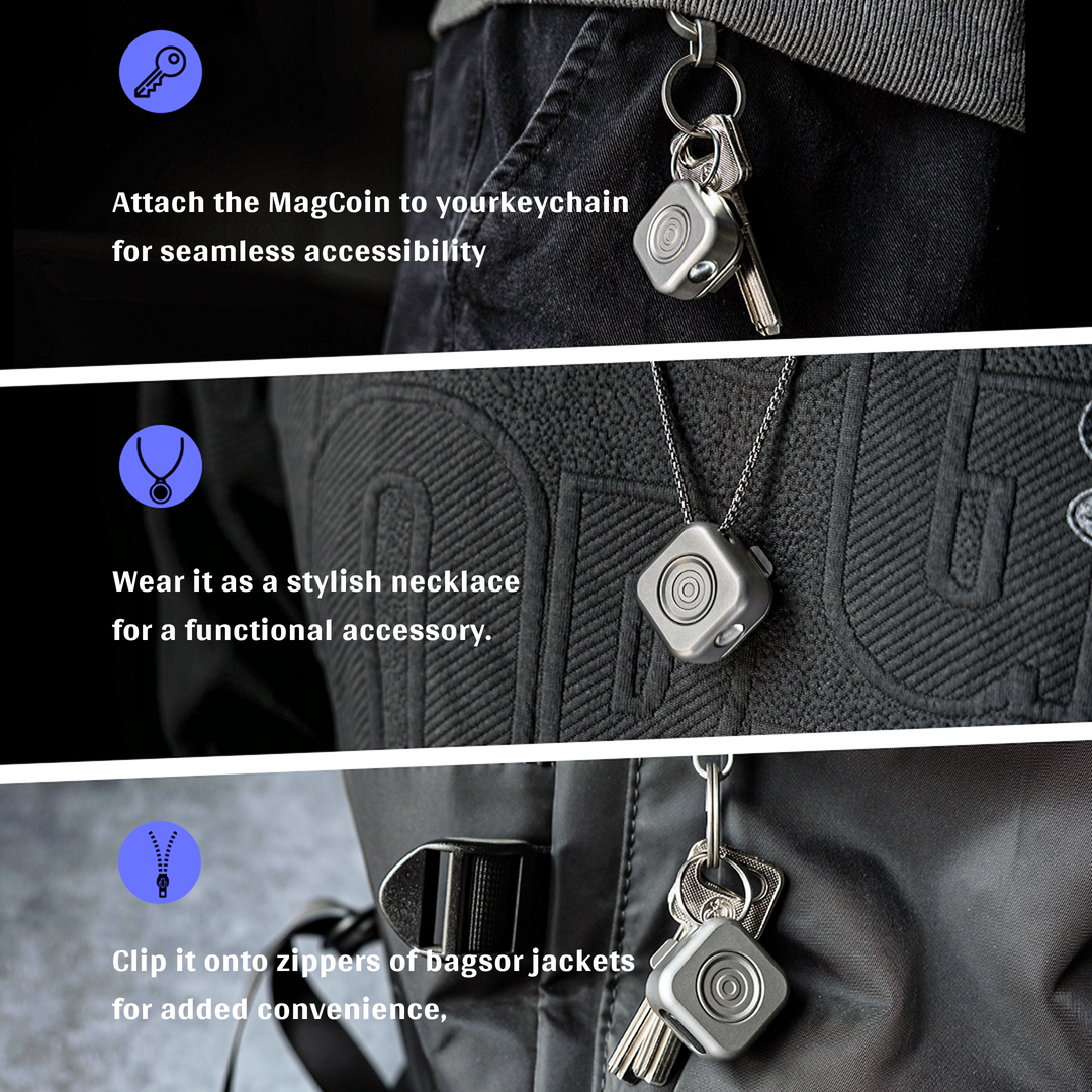 MagCoin - Titanium Magnetic Quick-Release Micro Flashlight