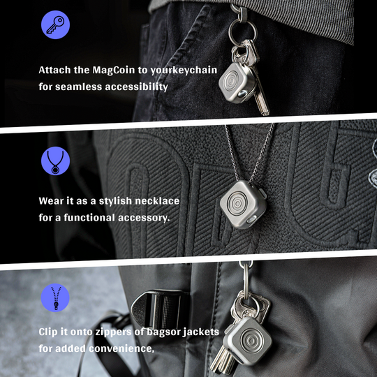 MagCoin - Titanium Magnetic Quick-Release Micro Flashlight