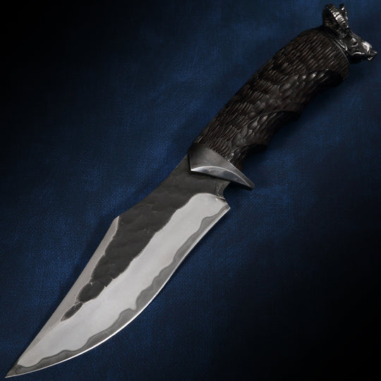 Black Goat:Hand-Forged Sanmai  Damascus Tactical Fixed Blade Knife