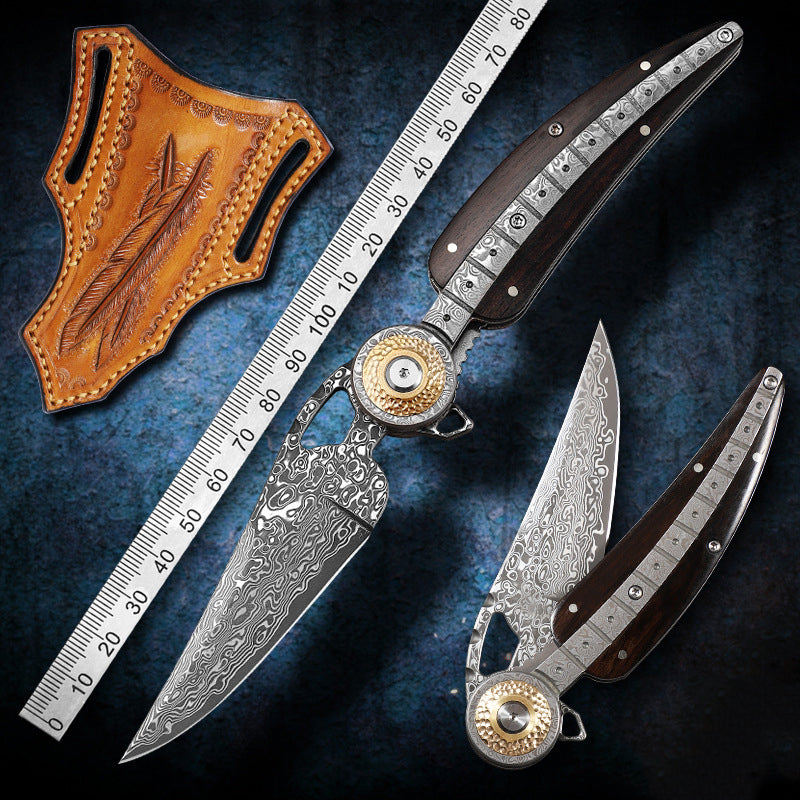 Maple Blade : Handmade Damascus Steel Folding Pocket Knife