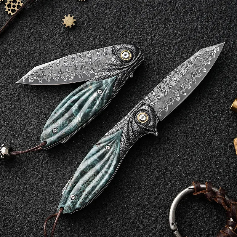 Peacock Forge – VG10 Damascus Pocket Knife
