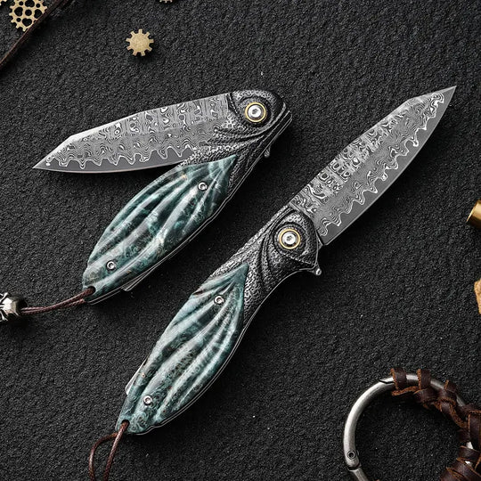 Peacock Forge – VG10 Damascus Pocket Knife