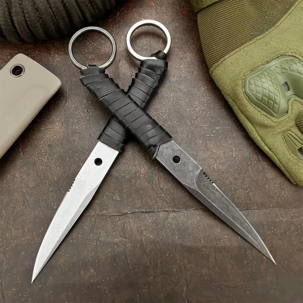 The Nexar:Leather-Wrapped EDC Fixed Blade Tactical Knife