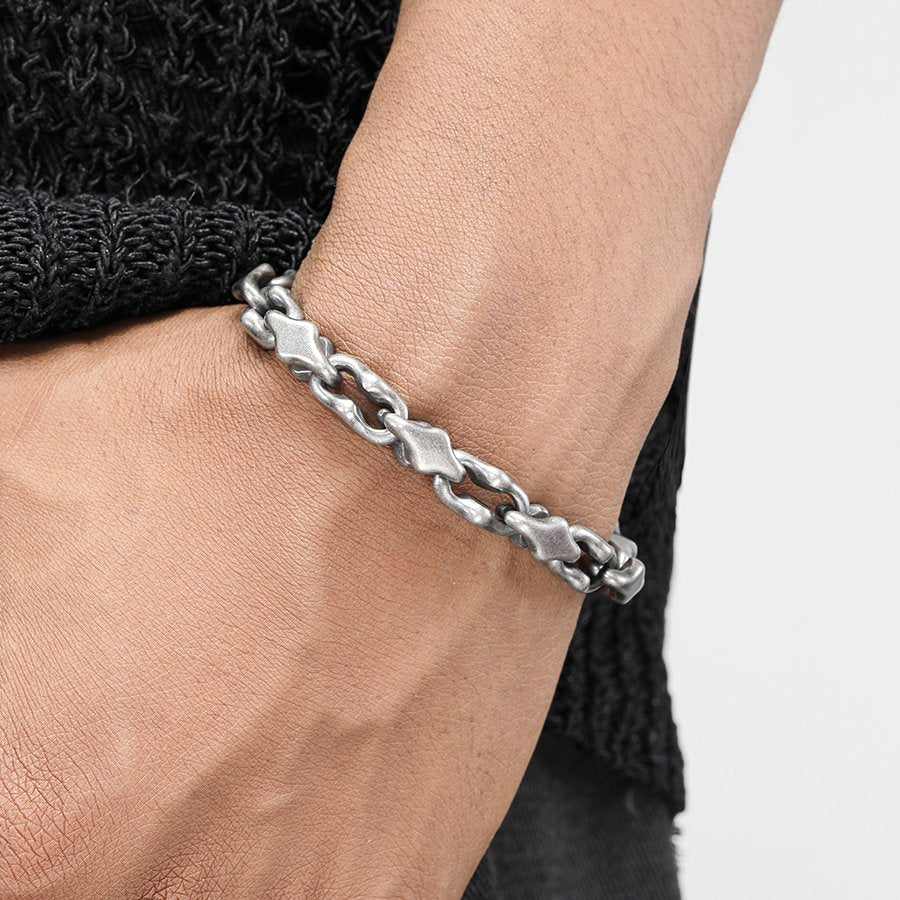 Midnight Starfall Bracelet: MatteTitanium Unisex Cuff