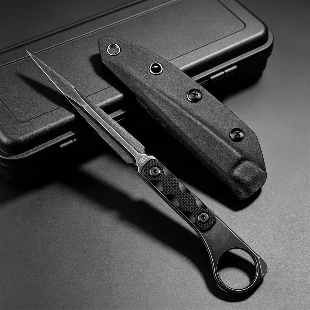 The Ice Pick:Triangular Spike EDC Fixed Blade Knife with K-Sheath