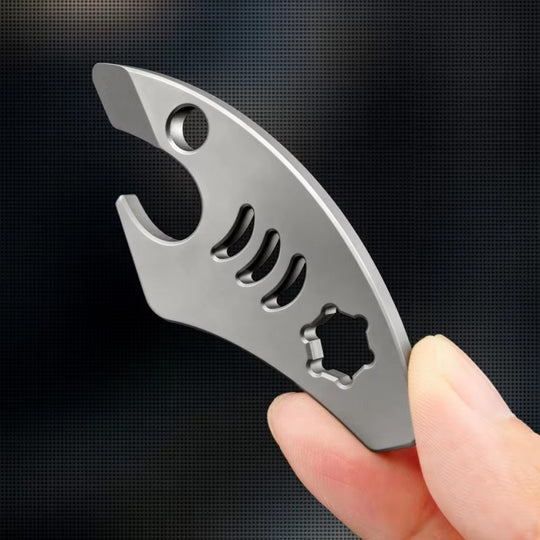 The Mako:Titanium EDC Pry Bar, Screwdriver Pocket Multi-Tool