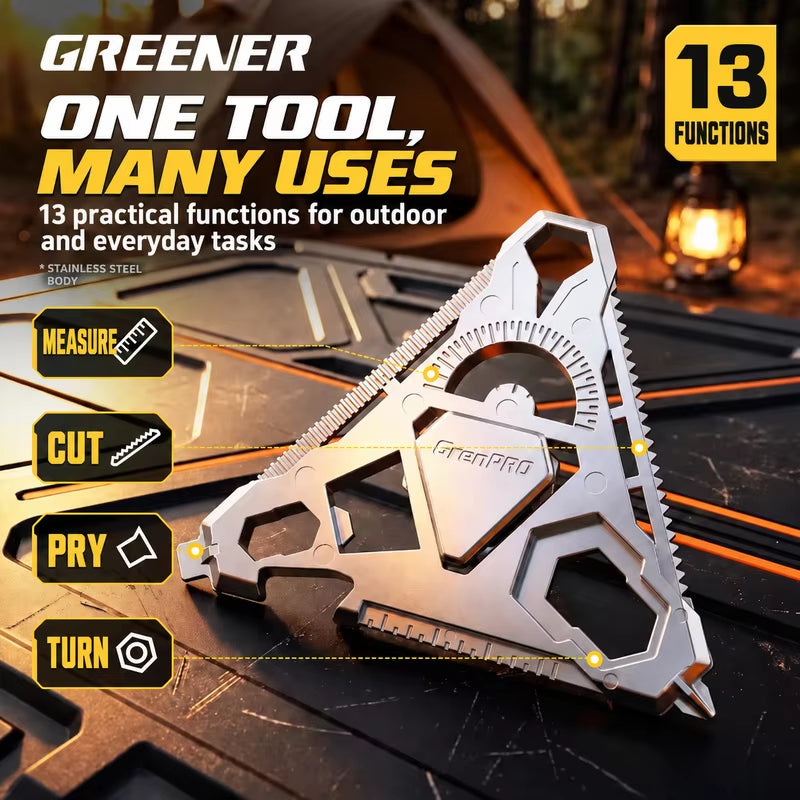 TriPivot:Triangle Mini 13-IN-1 EDC Rotating Multitool