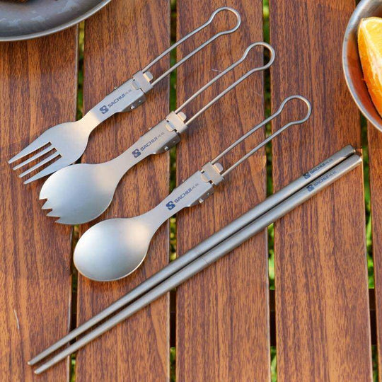 Apex Titanium Folding Cutlery Set | Anti-Corrosion & Ultralight