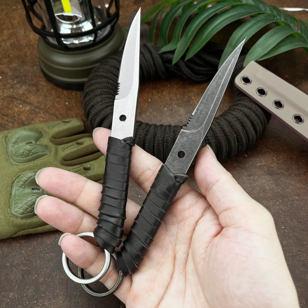 The Nexar:Leather-Wrapped EDC Fixed Blade Tactical Knife