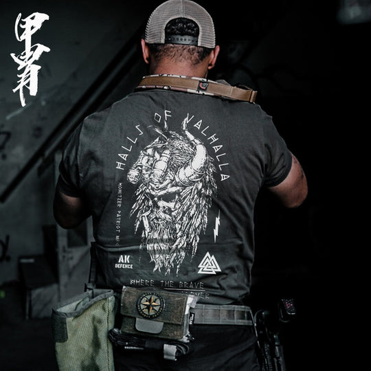 Military Viking:Tactical Rugged Crew Neck Men's Short Sleeve T-Shirt