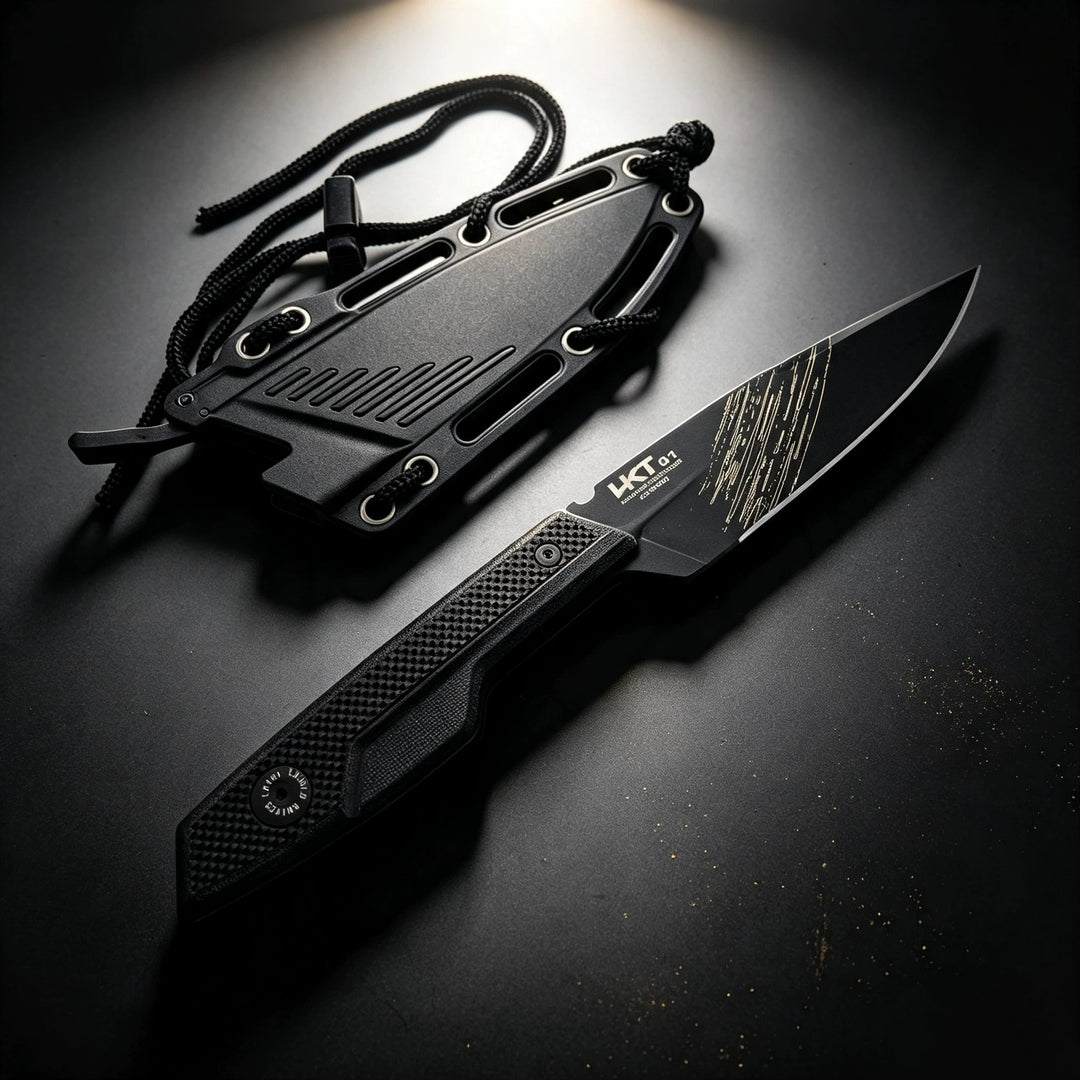 The Ravix:N690 Steel Fixed Blade EDC Outdoor Knife with K-Sheath
