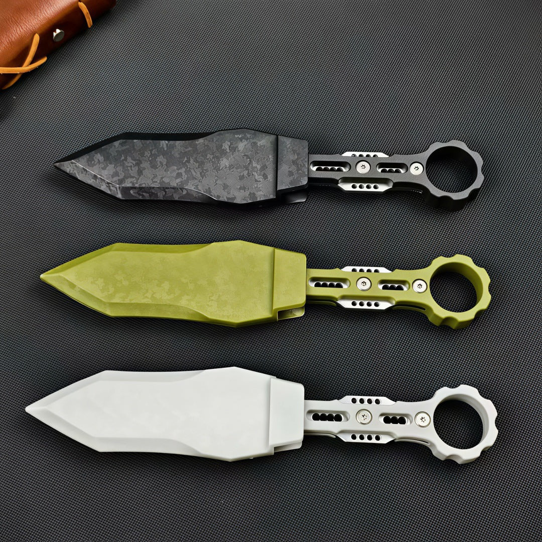 The Rovik:Fixed Blade Carbon Fiber Knuckle Ring Knife