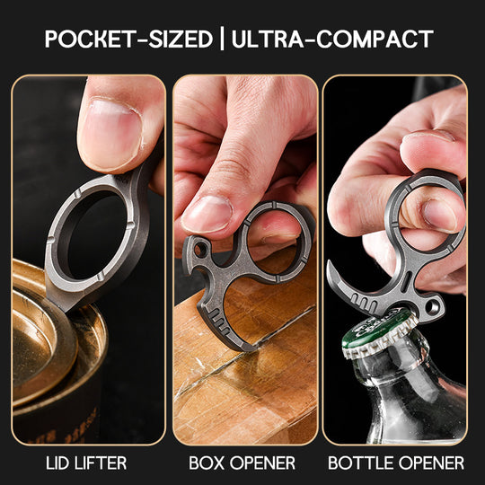 TitanKnuck – Titanium Finger Knuckle With Bottle Opener & Fidget Function