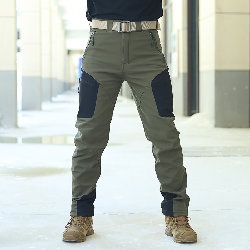 ArcticShield - Thermal Softshell Cargo Pants for Men Waterproof, Windproof, Fleece-Lined Winter Outdoor Tactical Pants