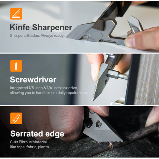 V-Stand: Titanium Multi-Tool Phone Stand for EDC