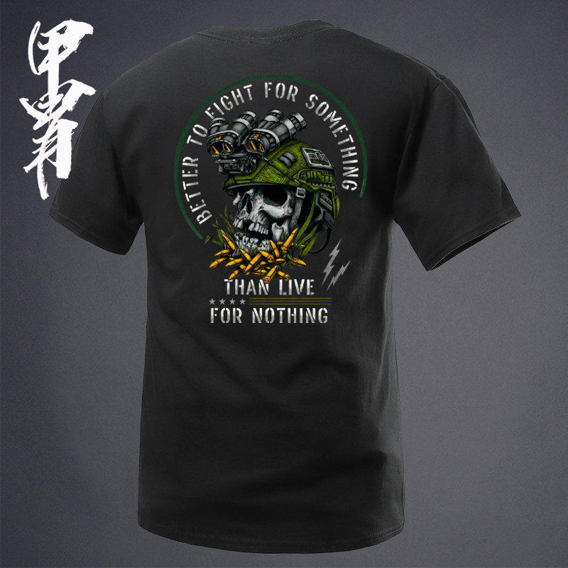 Tough Warrior:Military Style Crew Neck Graphic Tee Short Sleeve Men's T-Shirt