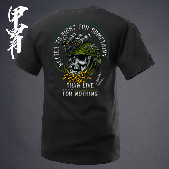 Tough Warrior:Military Style Crew Neck Graphic Tee Short Sleeve Men's T-Shirt