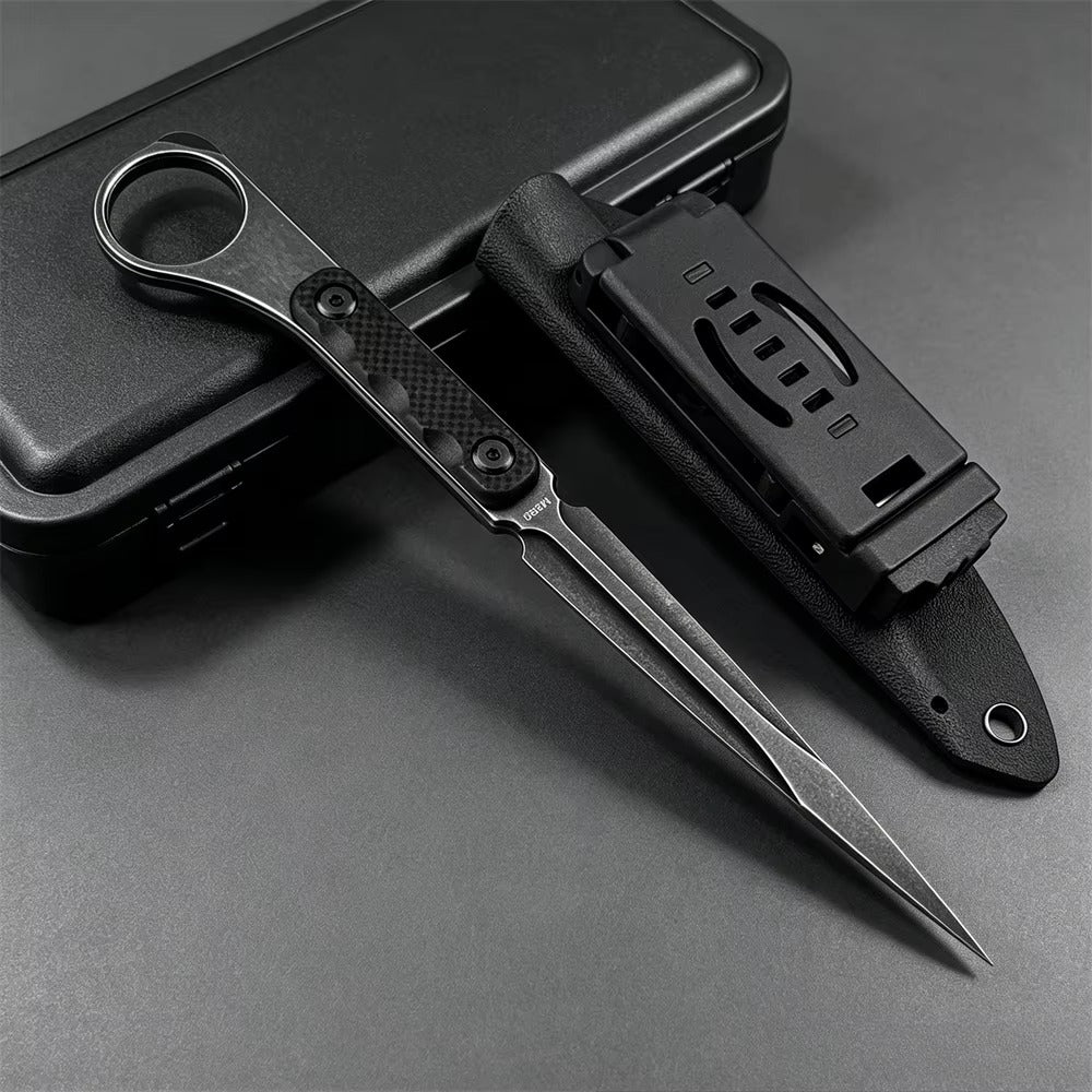 The Ice Pick:Triangular Spike EDC Fixed Blade Knife with K-Sheath