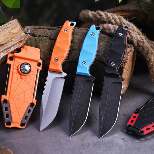 The Trailblazer: Multi-Functional Survival Knife with Compass & Fire Starter