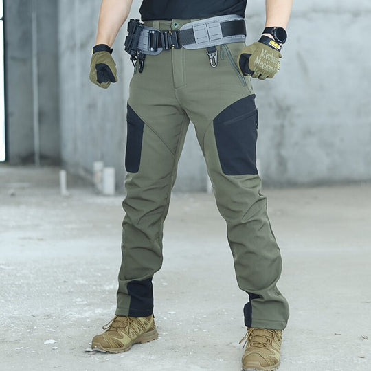 ArcticShield - Thermal Softshell Cargo Pants for Men Waterproof, Windproof, Fleece-Lined Winter Outdoor Tactical Pants