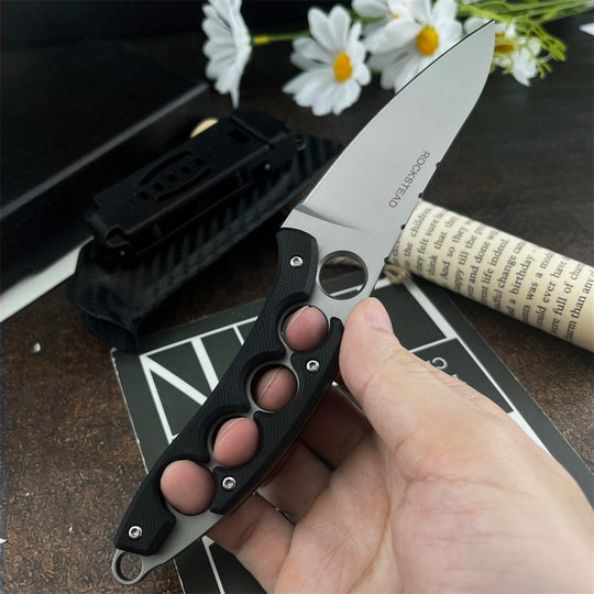 Steel Companion:Knuckle Guard EDC Self-Defense Fixed Blade Knife
