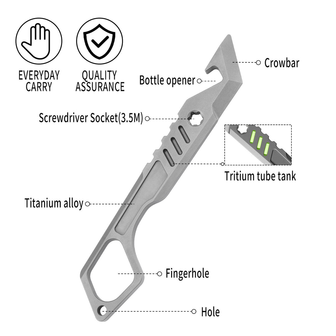 The Xevron:Titanium Pry Bar – EDC Fidget Tool & Bottle Opener