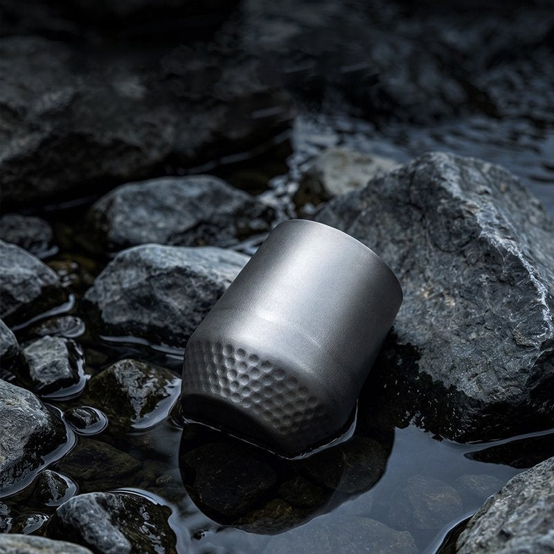 The LUMA:Pure Titanium Hammered Insulated Cup