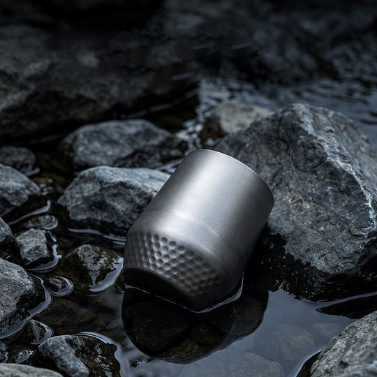 The LUMA:Pure Titanium Hammered Insulated Cup