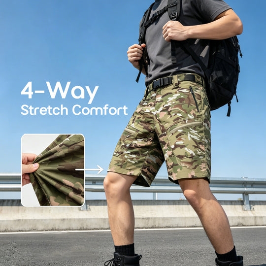 CoolDry Tactical – Lightweight Quick-Dry Camo Cargo Shorts For Summer & Commute