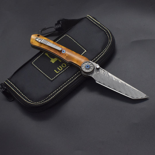 SolarFlame - Damascus EDC Folding Knife