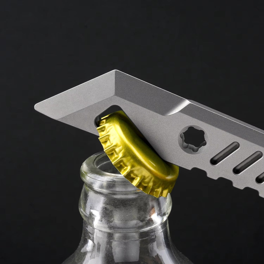 The Xevron:Titanium Pry Bar – EDC Fidget Tool & Bottle Opener