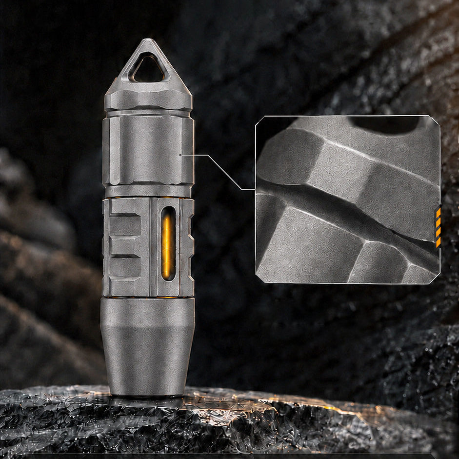ED07 Ti：Titanium keychain flashlight & multitool, waterproof EDC.