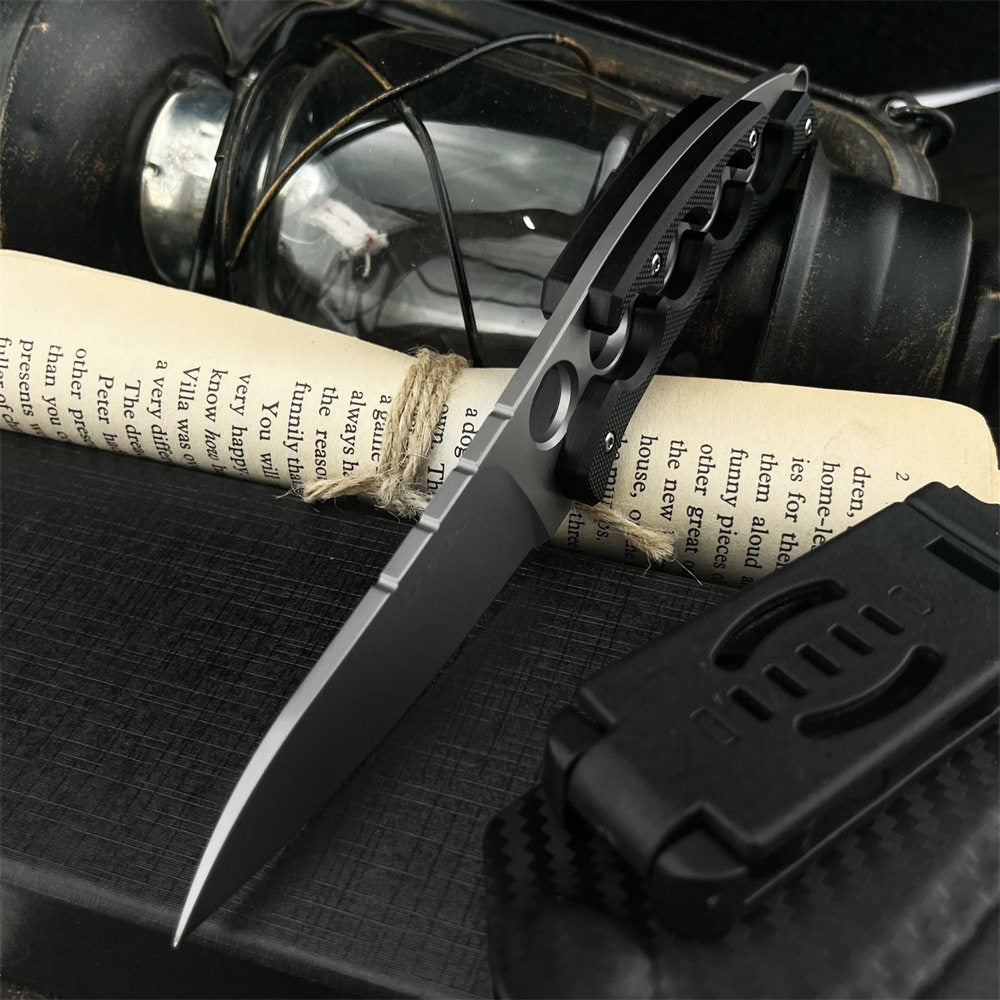 Steel Companion:Knuckle Guard EDC Self-Defense Fixed Blade Knife