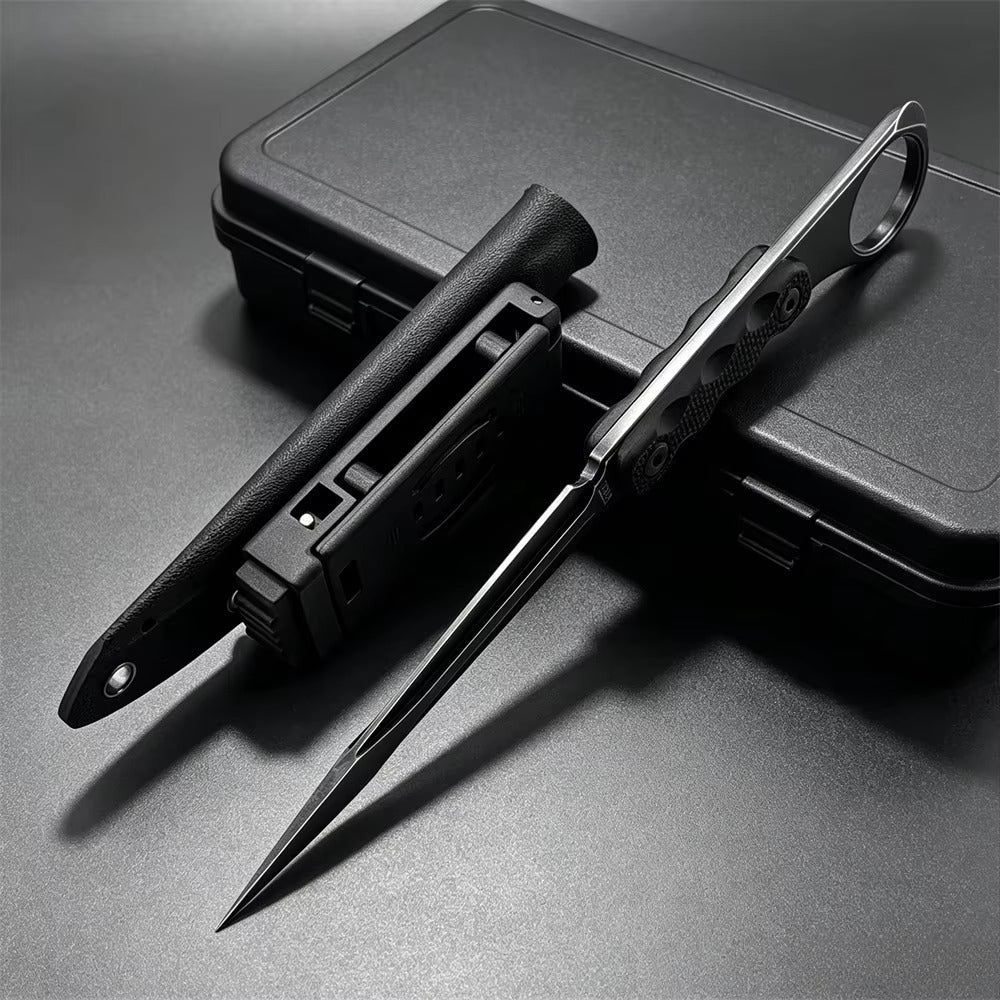 The Ice Pick:Triangular Spike EDC Fixed Blade Knife with K-Sheath