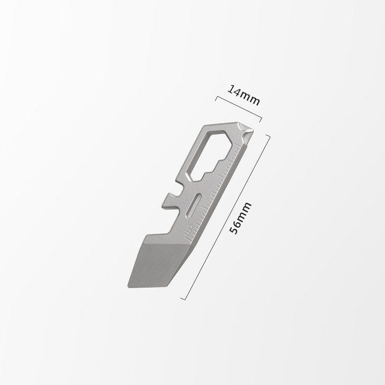 TC07D – Titanium Keychain Tool With Screwdriver, Opener, Ruler & Wrench