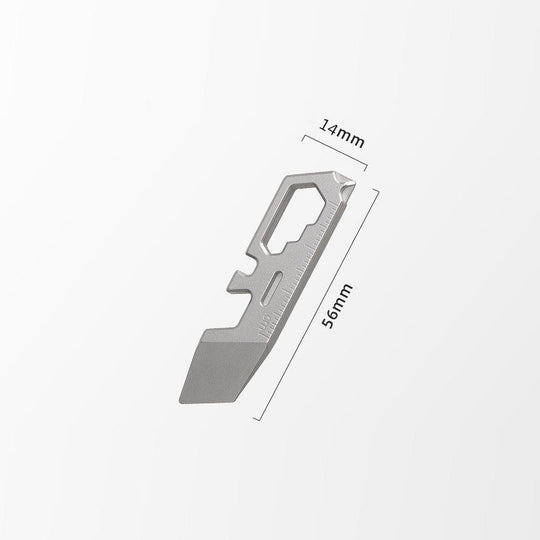 TC07D – Titanium Keychain Tool With Screwdriver, Opener, Ruler & Wrench