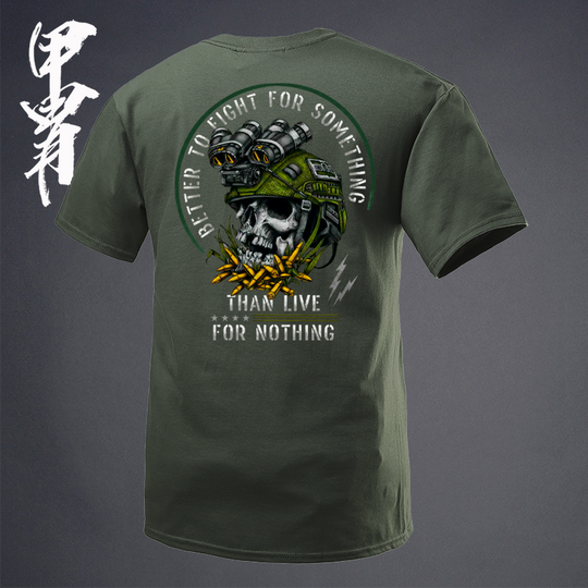 Tough Warrior:Military Style Crew Neck Graphic Tee Short Sleeve Men's T-Shirt