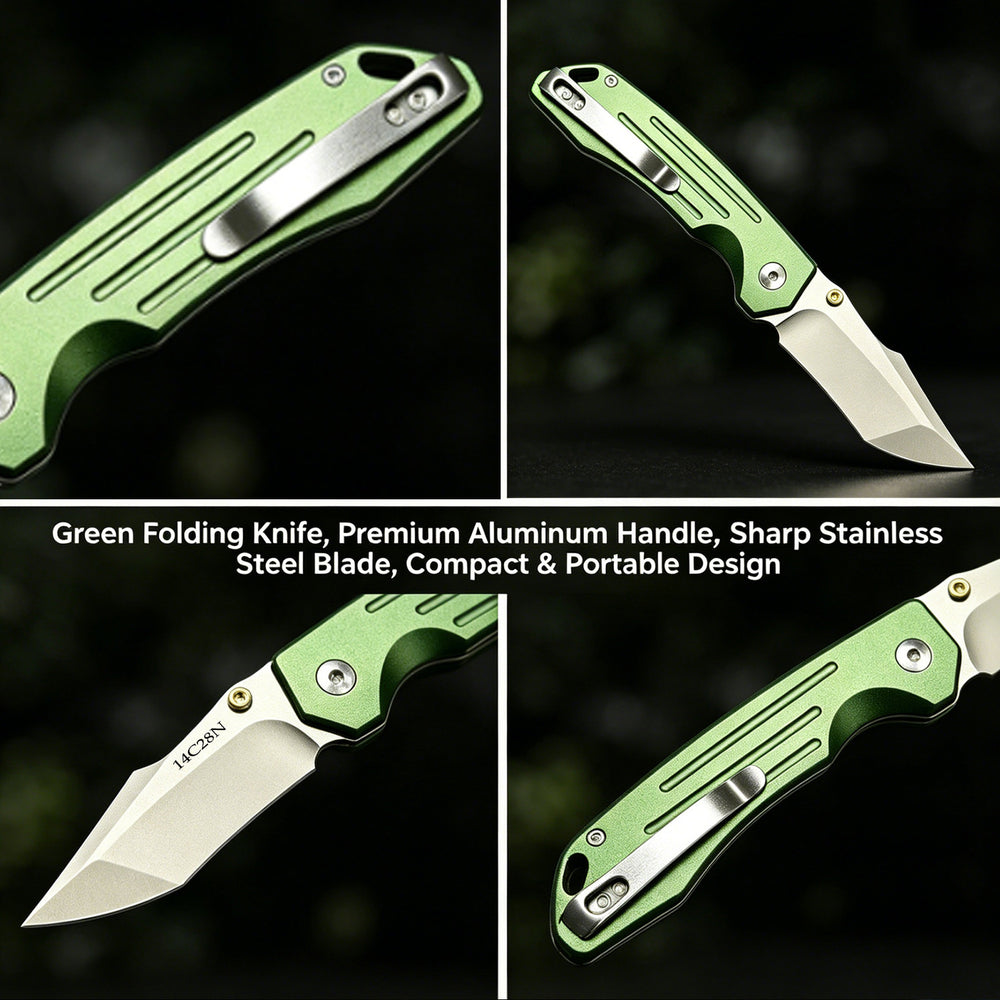 Forest Cheetah:14C28N Steel Button Lock Folding Knife Outdoor EDC Blade