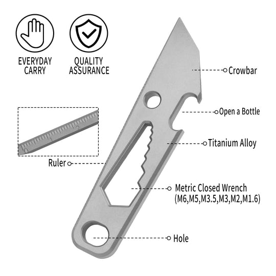 The SharkFin:Mini Titanium EDC  Multi-Tool Pry Bar