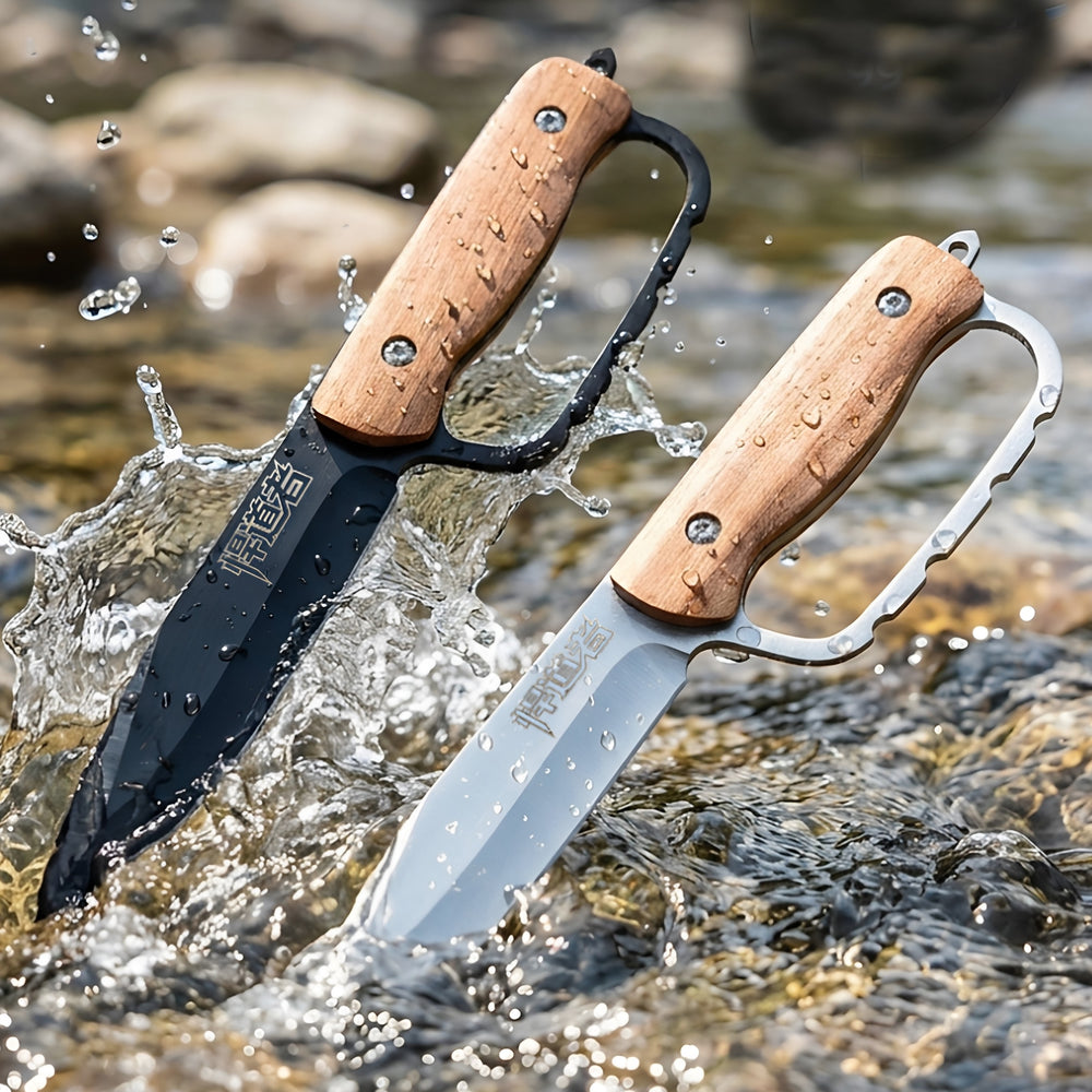 The Stinger-Wooden Carabiner Handle Full Tang EDC Utility Knife