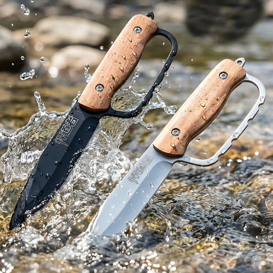 The Stinger-Wooden Carabiner Handle Full Tang EDC Utility Knife