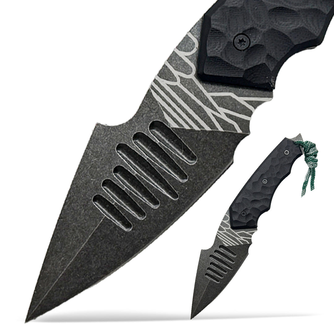 The Zharvex:D2 Steel Fixed Blade Outdoor Survival EDC Knife with Sheath