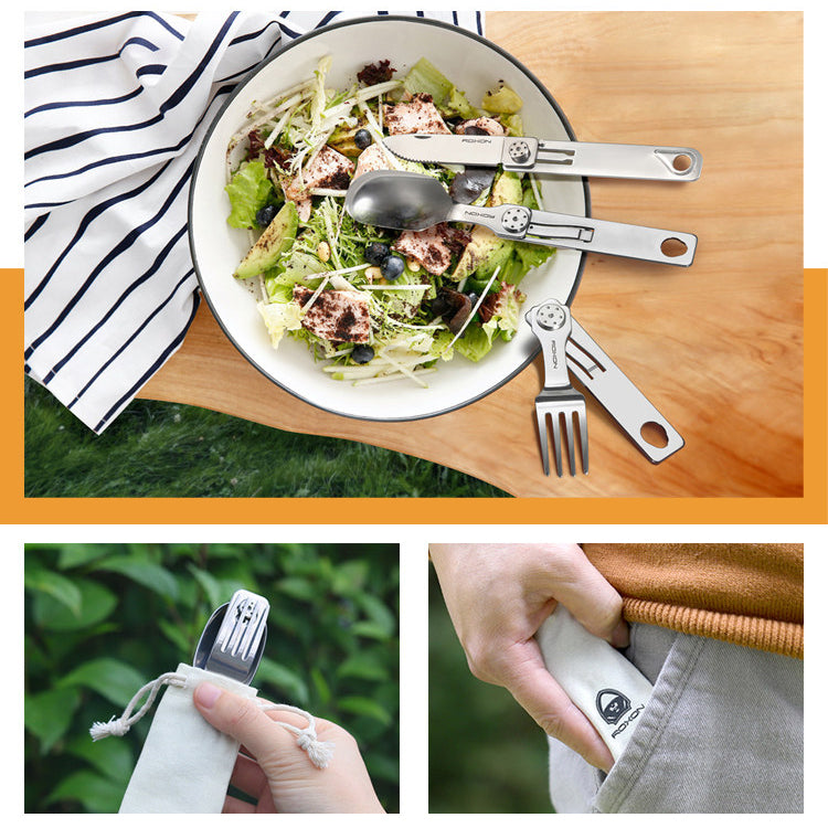 TrailCut – Durable flatware kit with knife, fork, and spoon, perfect for outdoor meals