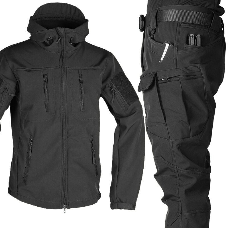 Delta Shell - Softshell Jacket & Pants Set for Men Waterproof, Windproof, Fleece-Lined Winter Outdoor Tactical Suit