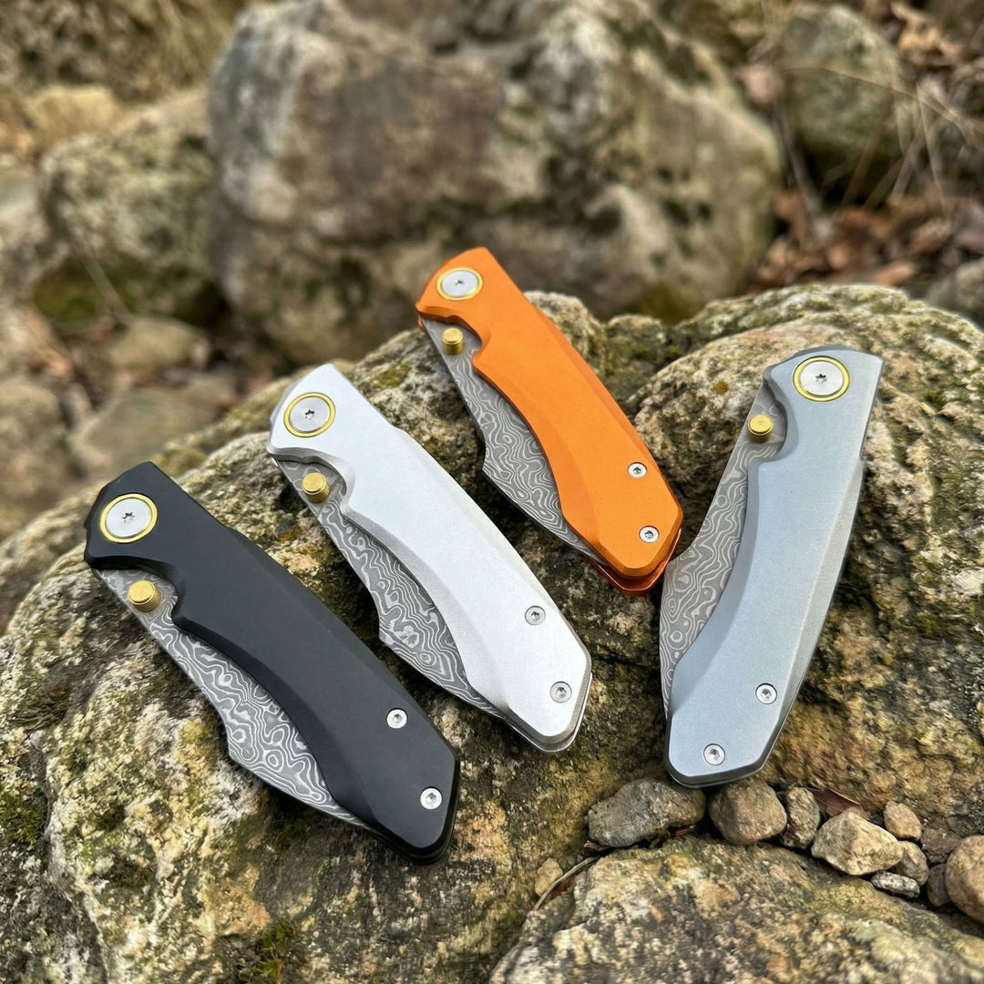 Silver Shark-Lightweight Damascus VG10 EDC Folding Pocket Clip Knife