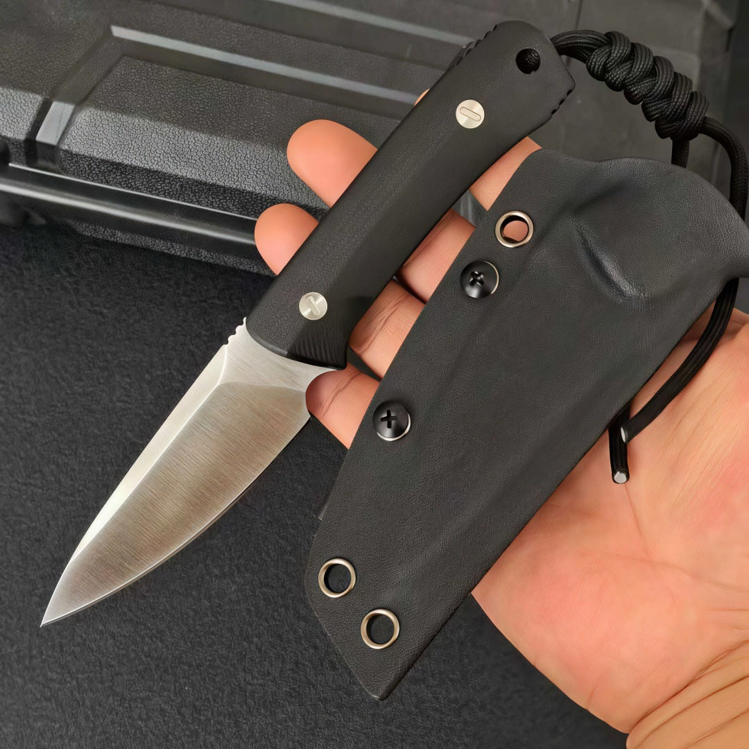 Pocket-Sized Beast:G10 Outdoor Fixed Blade EDC Knife with K-Sheath